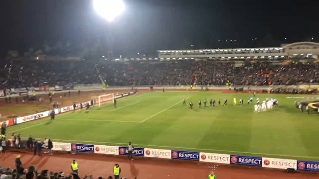 FC Partizan - FC Viktoria Plzen [UEFA Europa League] - Atmosphere on begining of match 15.02.2018. смотреть онлайн