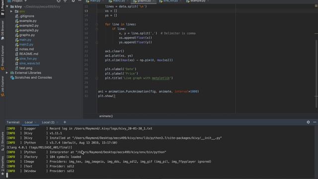 Using Matplotlib's Animation in Kivy смотреть онлайн