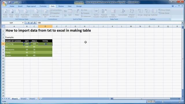 Microsoft excel training |How to import data from txt file to EXCEL in creating tables смотреть онлайн