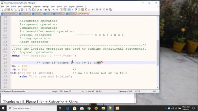 PHP Operators Logical Part-14 | How To Use Logical Operators In Php? смотреть онлайн