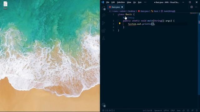 JAVA PROGRAM | PRINT YOUR NAME | HOW TO RUN A PROGRAM IN VS CODE смотреть онлайн