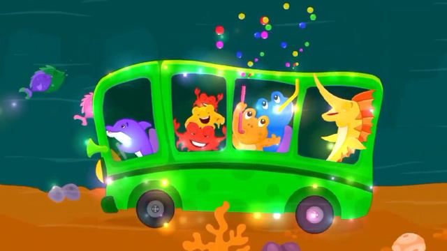 Wheels on the bus kids rhymes with bling rainbow effects and funny Baritone voice смотреть онлайн