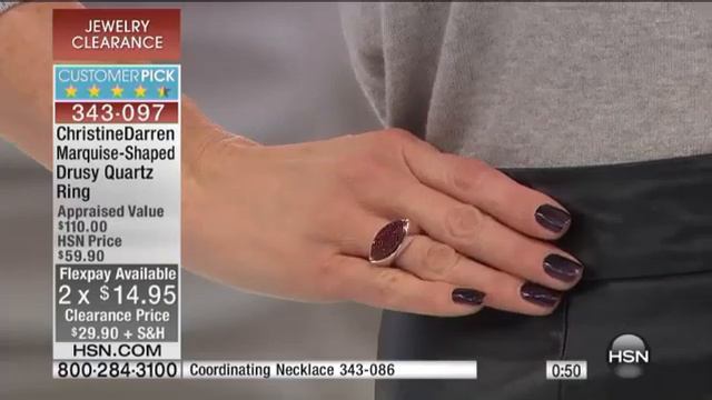 ChristineDarren MarquiseShaped Drusy Quartz Ring смотреть онлайн