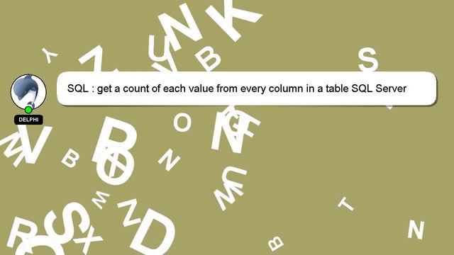SQL : get a count of each value from every column in a table SQL Server смотреть онлайн