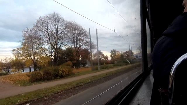 Трамвай, маршрут №7 (Малая Охта - Река Оккервиль) ЛВС-97К б.7107 (05.10.2021) Санкт-Петербург смотреть онлайн
