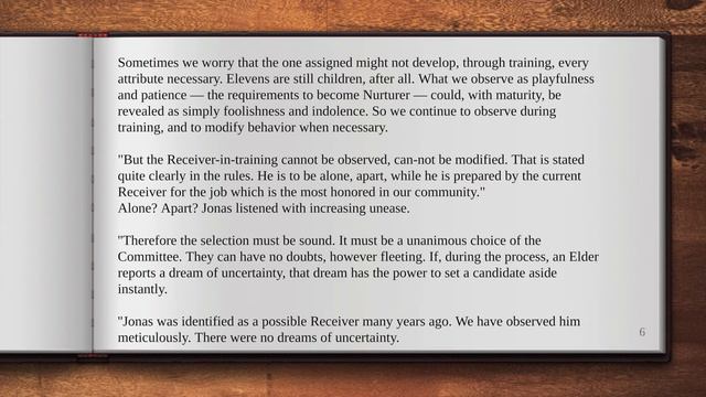 The Giver by Lois Lowry Chapter 8 with text - Audiobook - Read Aloud смотреть онлайн
