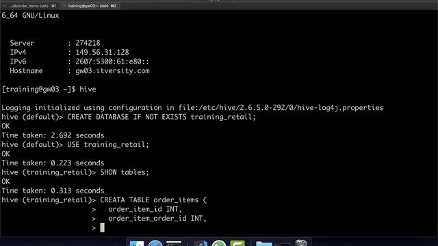 Creating Tables using Orc Format order_items смотреть онлайн