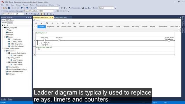 Basics 2 of 4 - Creating a PLC project using ST, FBD and LD and test with Micro800™ Simulator (V12) смотреть онлайн