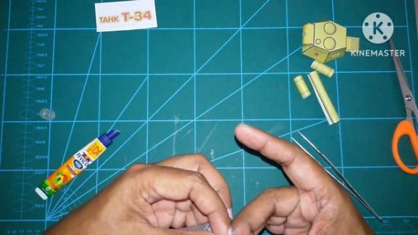 DIY Papercraft Paper Model of T-34 Tank for School Project