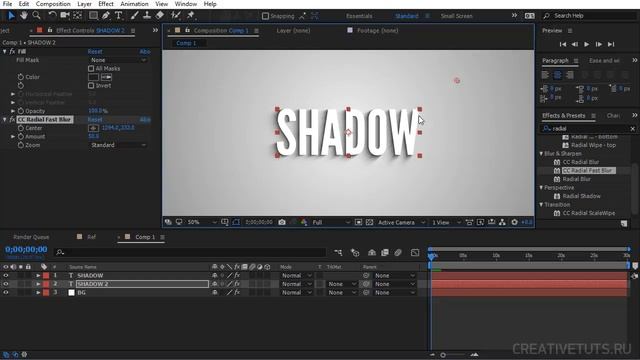 Создание тени от текста в After Effects (Shadow from text in After Effects) смотреть онлайн