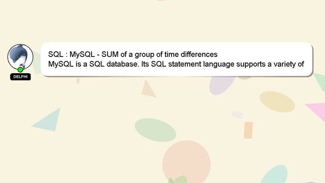 SQL : MySQL - SUM of a group of time differences смотреть онлайн