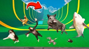 СПУСК БЕЗ ТОРМОЗОВ ЗА ЖИВОТНЫХ ПО ТРАМПЛИНУ в ГТА 5 МОДЫ! ОБЗОР МОДА в GTA 5 ВИДЕО MODS