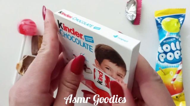Many Lot's Of Candies. Asmr Unpacking Lollipops, Snickers, Kinder Chocolate. Satisfaction Video