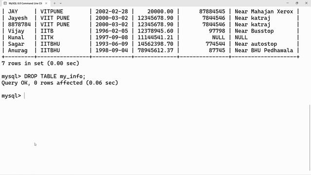 DROP TABLE in SQL | SQL Tutorial For Beginners in Marathi #40 #sql смотреть онлайн