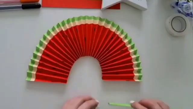 Арбузный веер. Поделки в детском саду. смотреть онлайн