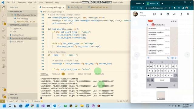 Crypto Market-Analyzer Bot (Binance,Twilio API) смотреть онлайн