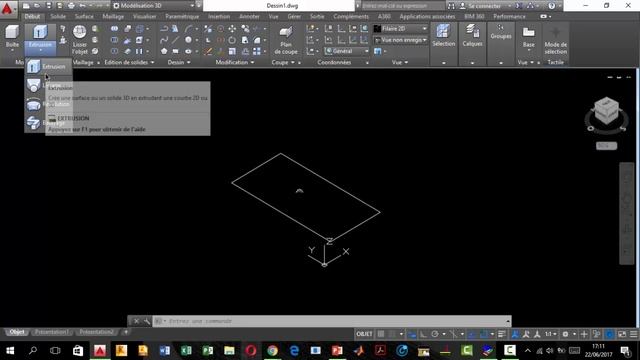 AUTOCAD 3D astuces de Modelisation Part 1: Extrusion et Soustraction смотреть онлайн