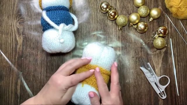 Новогодний сувенир «Снеговик»// мягкие игрушки спицами//подробный МК//⛄️❄️?? смотреть онлайн