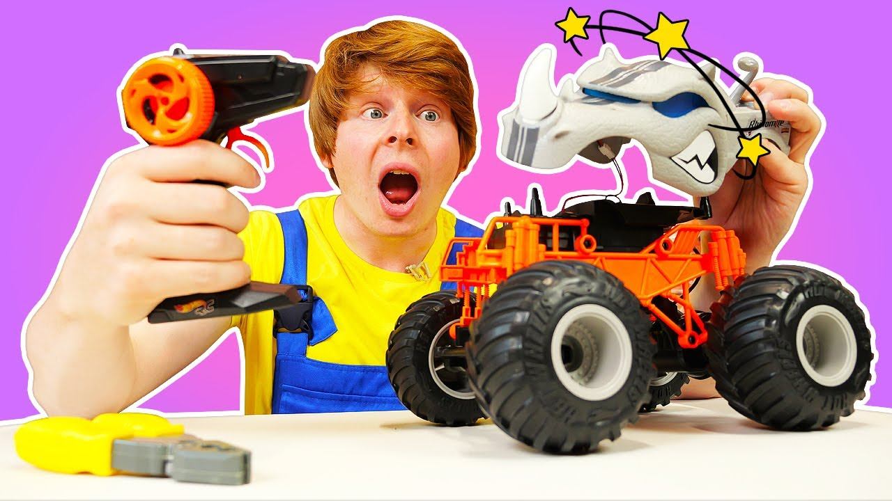 Автомастерская: Монстр-Трак неудачно приземлился! Крутые видео для мальчиков про машинки смотреть онлайн