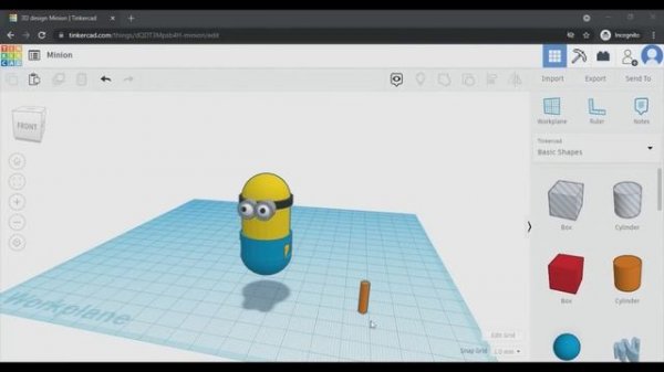 How to 3D Design a Minion |  Tinkercad Tutorial