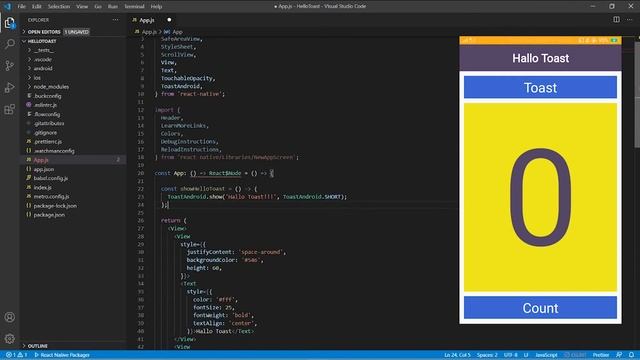 Membuat Aplikasi Hello Toast React Native Dasar смотреть онлайн