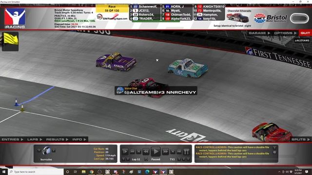 NNR No Name Racing League: iRacing at BRISTOL RACE CONTROL смотреть онлайн