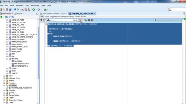 ORACLE SİL PROCEDURE DELETE смотреть онлайн