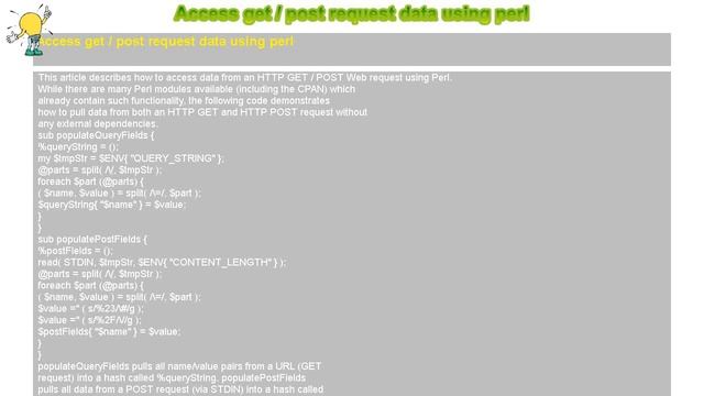 How to : Access get / post request data using perl смотреть онлайн