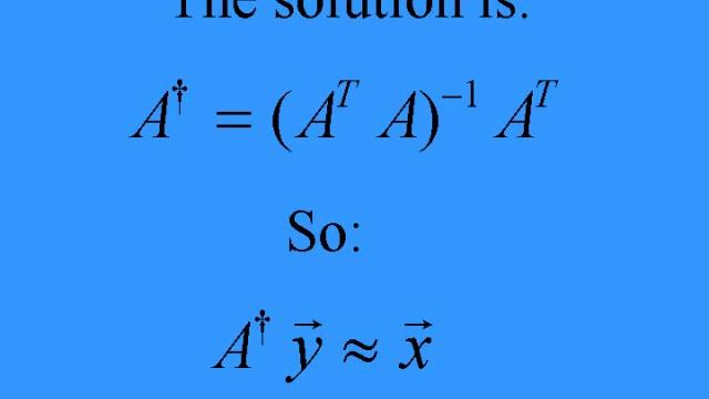 Using the Moore-Penrose Pseudoinverse to Solve Linear Equations смотреть онлайн