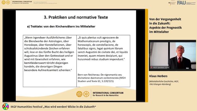 Prof. Klaus Herbers: Von der Vergangenheit in die Zukunft: Aspekte der Prognostik im Mittelalter смотреть онлайн