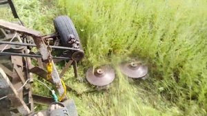 РОТОРНАЯ КОСИЛКА НА МИНИТРАКТОР в работе!