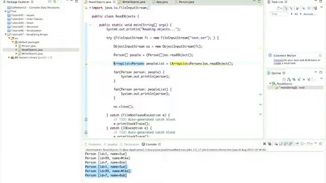 Java Standard Tutorial Serializing Arrays #50 смотреть онлайн