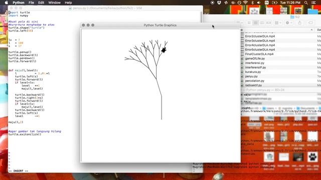 Python Turtle Tree Fractal смотреть онлайн