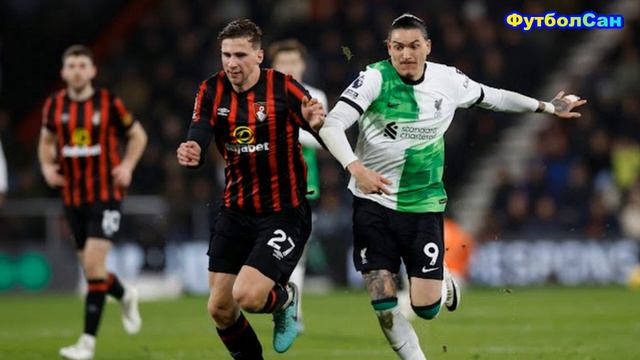 Борнмут - Ливерпуль 0:4 Забарный привез гол и мог сделать ассист, Жота и Нуньес - дубли Англия 2024