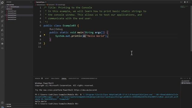 Java Practice Examples - Module 1-3 Writing to the Console смотреть онлайн
