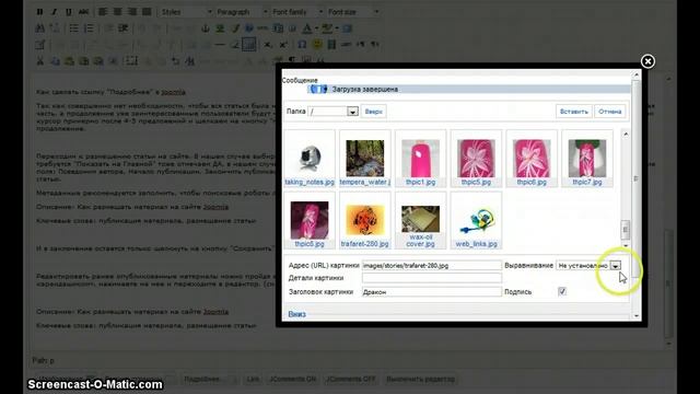 Как вставить изображение в текст статьи на сайте смотреть онлайн