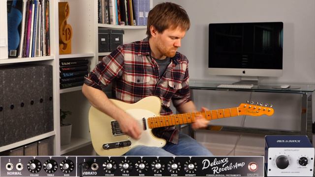 Boss OD-3 vs Real Tube Overdrive of Fender Deluxe Reverb Amp Pedal Comparison смотреть онлайн
