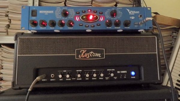 Kustom KG100HFX with KG412 cabinet and Behringer V-Amp playthrough