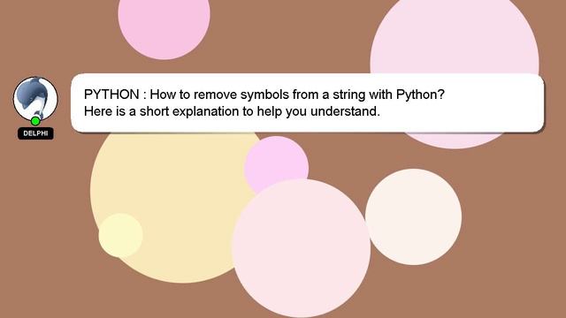 PYTHON : How to remove symbols from a string with Python? смотреть онлайн