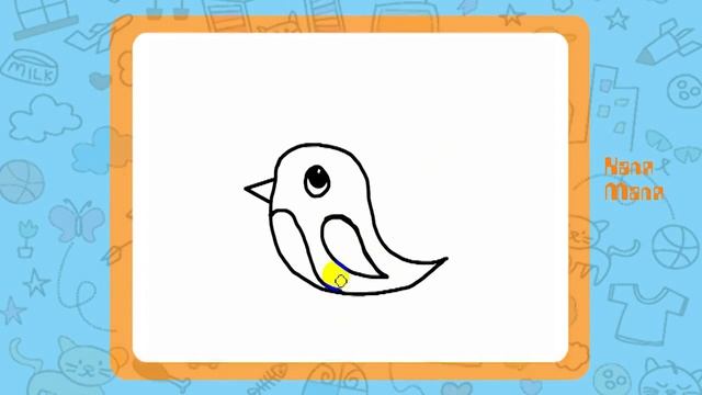 Как нарисовать птицу.Рисуем птичку.Урок рисования для детей 3-5 лет.Каля Маля смотреть онлайн
