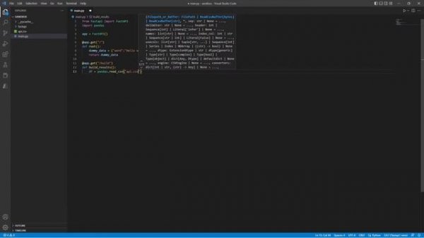 FastAPI: Build RestAPI in Python || Load csv into API || Request response to API || FastAPI Tutoria
