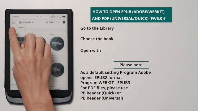 How to open Epub (Adobe/Webkit) and PDF (Universal/Quick)? PocketBook смотреть онлайн