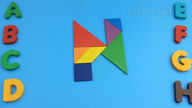 Tangram Puzzle Game English Alphabet ABC - Creative Learning With Colorful Letters