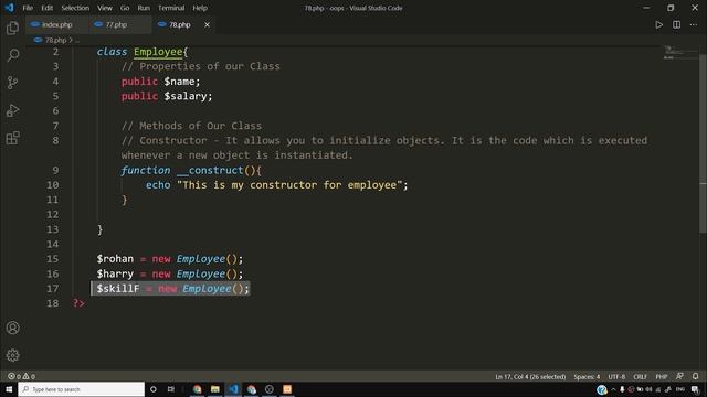 PHP Constructor: Understanding __construct() function in Php | PHP Tutorial #78 смотреть онлайн