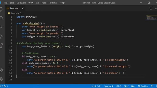 Calculate Body Mass Index(BMI) смотреть онлайн