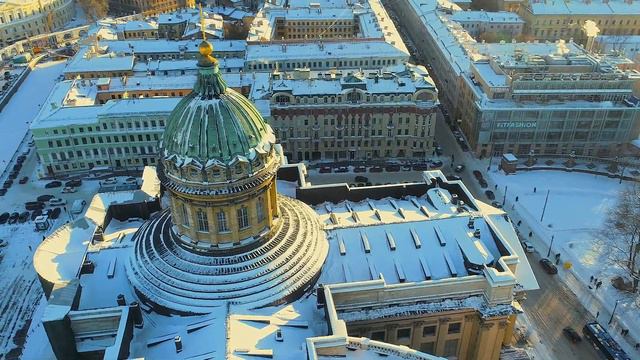 Санкт-Петербург зимой с коптера смотреть онлайн