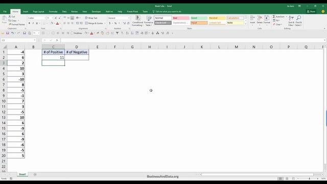 Count number of positive and negative values | MS Excel Tutorial смотреть онлайн