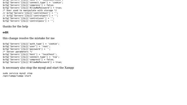 phpMyAdmin tried to connect to the MySQL server, and the server rejected the connection XAMPP смотреть онлайн
