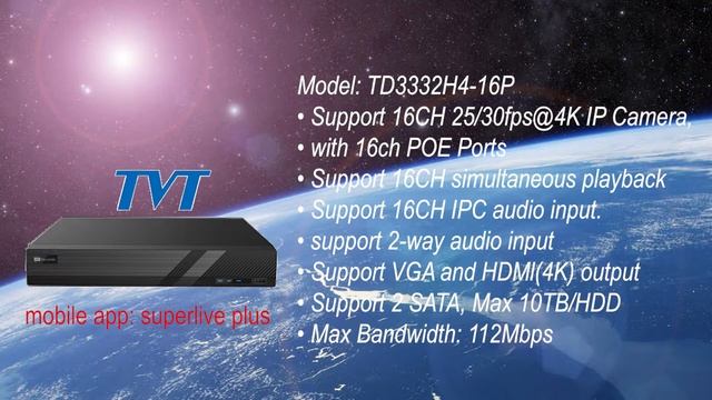 TVT digital H.265 4K NVR Series смотреть онлайн