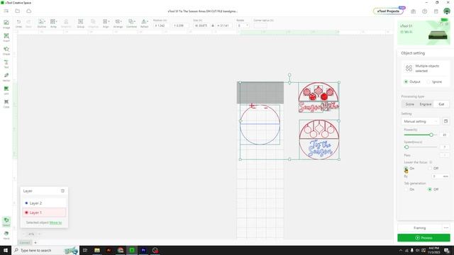 Hot Selling 16inch Door Hangers XTool S1 40w Diode Laser Automatic Passthrough